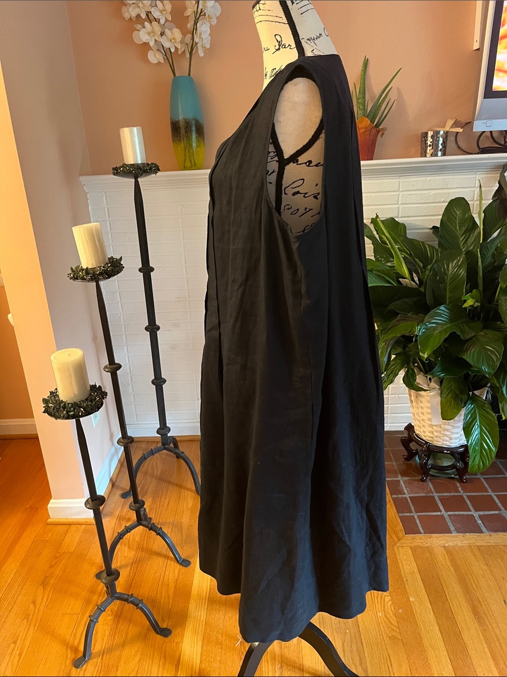 J. Jill Love Linen Sleeveless Black Midi Shift Dress - Updated with Measurements - Picture 5 of 7
